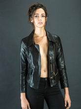 Load image into Gallery viewer, Widow Jacket with Gold Zip Detail