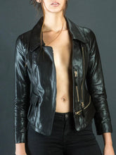 Load image into Gallery viewer, Widow Jacket with Gold Zip Detail