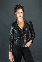 Load image into Gallery viewer, Widow Jacket with Gold Zip Detail