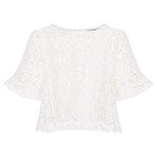 Load image into Gallery viewer, Ethereal Lace Crop in White