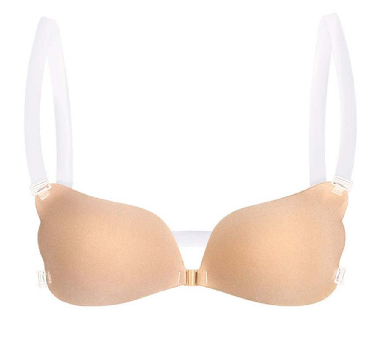 Women Strapless Bra with Clear Strap and Clear Back Straps Push up